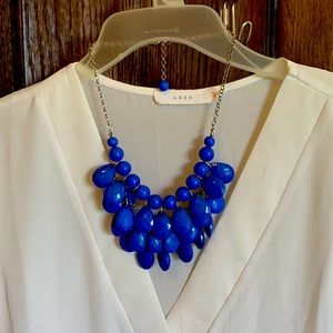 Large beaded blue necklace